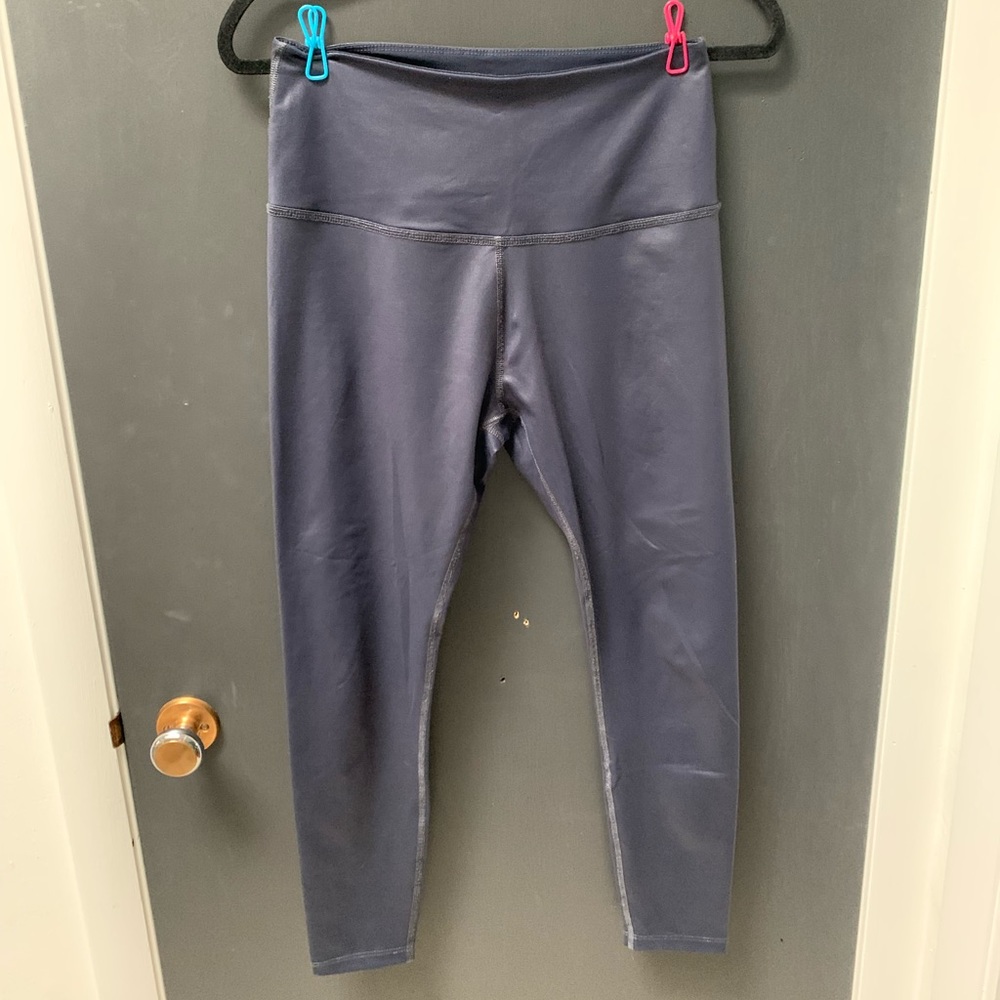 Beyond Yoga Blue Shimmer Yoga Pants Size L
